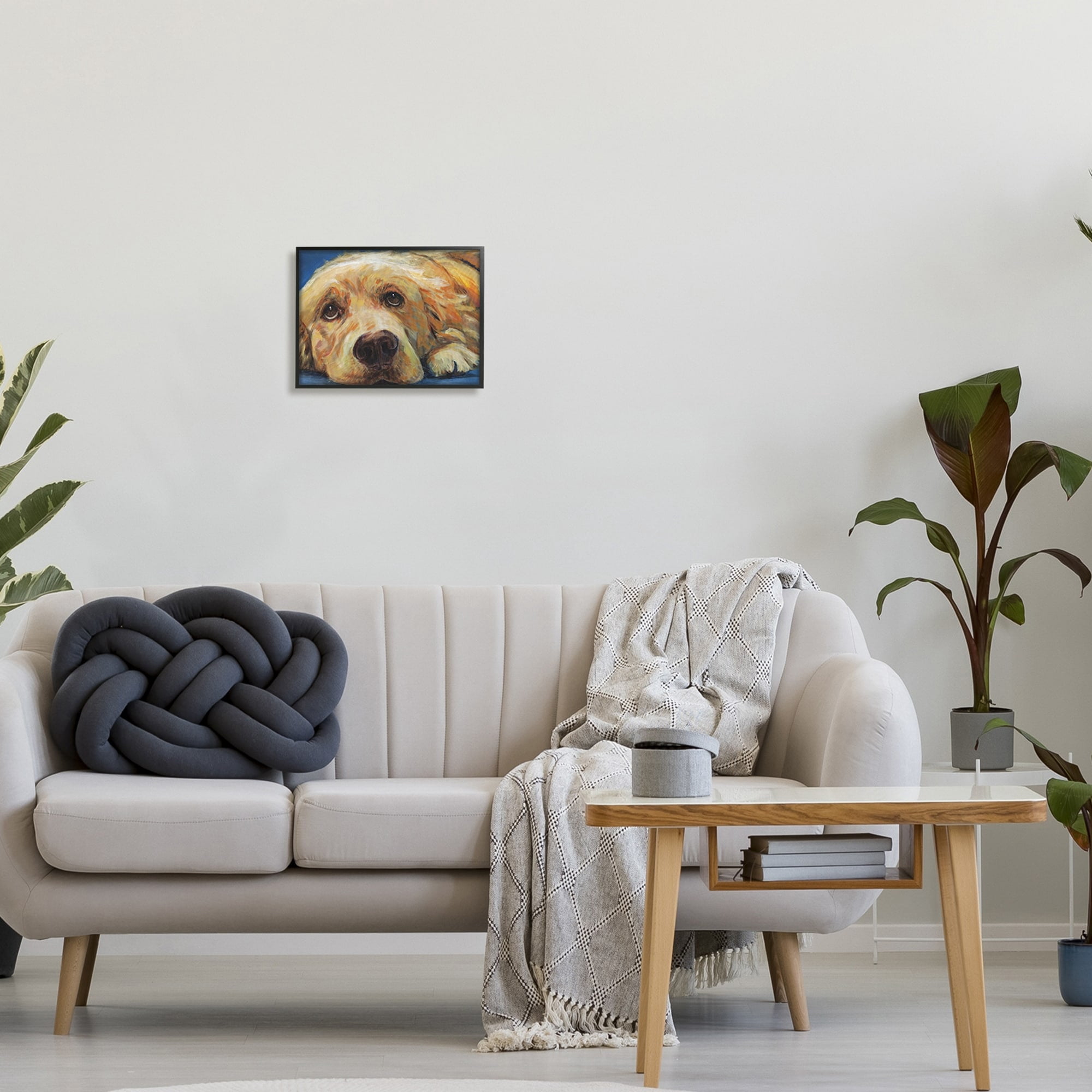 Stupell Industries Golden Retriever Begging Eyes Expressive Dog Portrait,30 x 24, Design by Kamdon Kreations