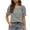 Gray, variant on Fesfesfes Running Shirts Womens Casual Solid Color Square Neck Short Sleeve Tops Blouses Women Blouse 8(L)
