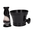 thumbnail image 4 of Tazón de afeitar, juego de brochas de afeitar, taza de afeitar portátil, cepillo de jabón, kits de aseo para novio, padre, barbería, día Negro, 4 of 8