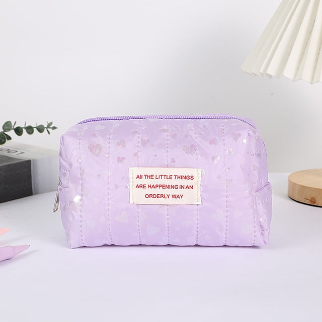 Ganfancp Bolso de La Pluma Del Corazón de La Muchacha Linda Bolsa de Lavado Portátil de Gran Capacidad Bolsa de Almacenamiento de Viaje de Alta Belleza Artículos En Liquidación 1X Estuche para Bolígr