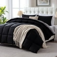 thumbnail image 2 of Sleepdown King Size Comforter Set - Lightweight All Seasons Black and Grey Comforter King Size, Soft Breathable Microfiber King Comforter Set, Reversible Comforter Sets King Size Bed & Pillow Shams, 2 of 9