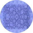thumbnail image 1 of Ahgly Company Indoor Round Oriental Blue Industrial Area Rugs, 4' Round, 1 of 4