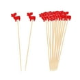 thumbnail image 5 of Christmas Cocktail Picks Bamboo Toothpicks Disposable Fancy Wooden Appetizer Picks Christmas Food Picks for Cake, Cane ,Party Deer 50pieces, 5 of 10