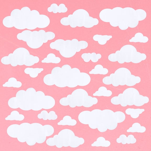 EXHUMKY 31-Piece Removable White Cloud Wall Decals Vinyl Stickers for Furniture and Walls Home Decor