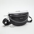 thumbnail image 1 of Bolsa De Pecho Bolso de pecho con patrón de cocodrilo, bolso de cintura de señora con cadena gruesa informal para el trabajo (negro) Ndcxsfigh Para Estrenar, 1 of 8