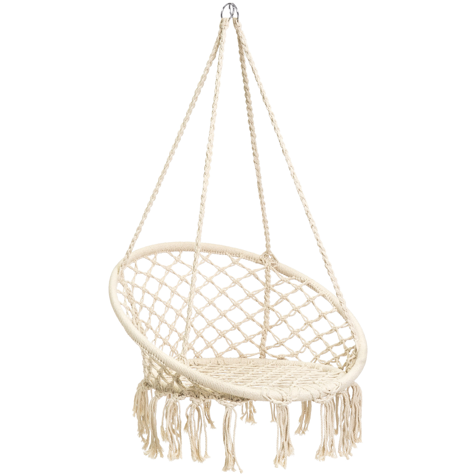 Best Choice Products Handmade Rope Hammock W Tassels Beige