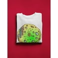 thumbnail image 3 of Green Planet With Craters Sweatshirt Men -Image by Shutterstock, Male x-Large, 3 of 4