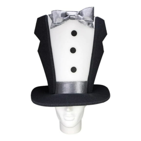 Gala Tuxedo Hat - Wedding Tuxedo Hat - Tuxedo Top Hat - Engagement Hat - Bachelor Party Hat