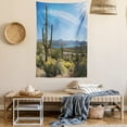 thumbnail image 2 of Saguaro Tapestry, Big Cactus on the Valley Over Bartlett Lake in Desert Shallow Root Nature Image, Wall Hanging for Bedroom Living Room Dorm Decor, 40W X 60L Inches, Blue Green, by Ambesonne, 2 of 5