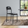 thumbnail image 1 of Dining Chairs, Stackable Modern Kitchen Chairs, Plastic Dining Room Chair with Metal Legs, Easy Assembly, Waterproof & Stain-Resistant, Suitable for Indoor and Outdoor, Black, 1 of 7