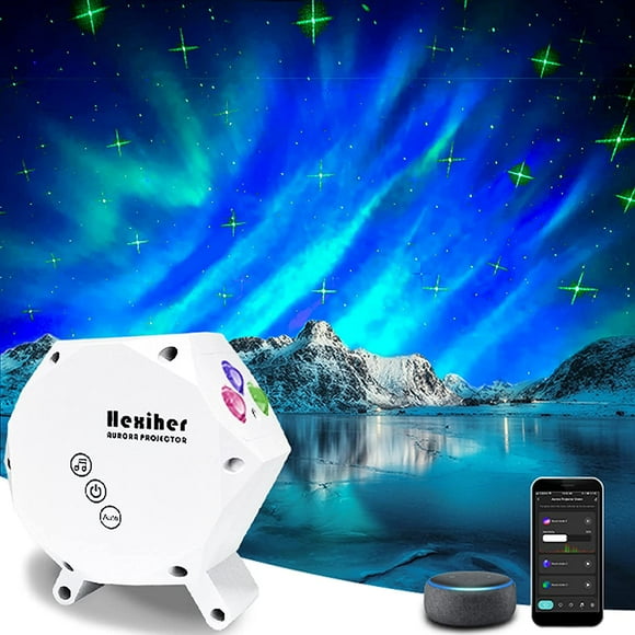 Galaxy Star Night Light Projector 2.0 Green Star, Northern Light Aurora Projector with Bluetooth Speaker,APP Control, Work with Alexa Google Home, Ceiling Skylight for Bedroom, Game Room,