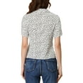 thumbnail image 3 of Allegra K Women's Sweet Heart Polka Dots Blouse Short Sleeve Casual Button Down Shirts, 3 of 6