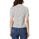 thumbnail image 3 of Blusa de puntos de corazón dulce para mujer INSPIRE CHIC, de manga corta, casual, con botones, talla XS, blanca, 3 of 6