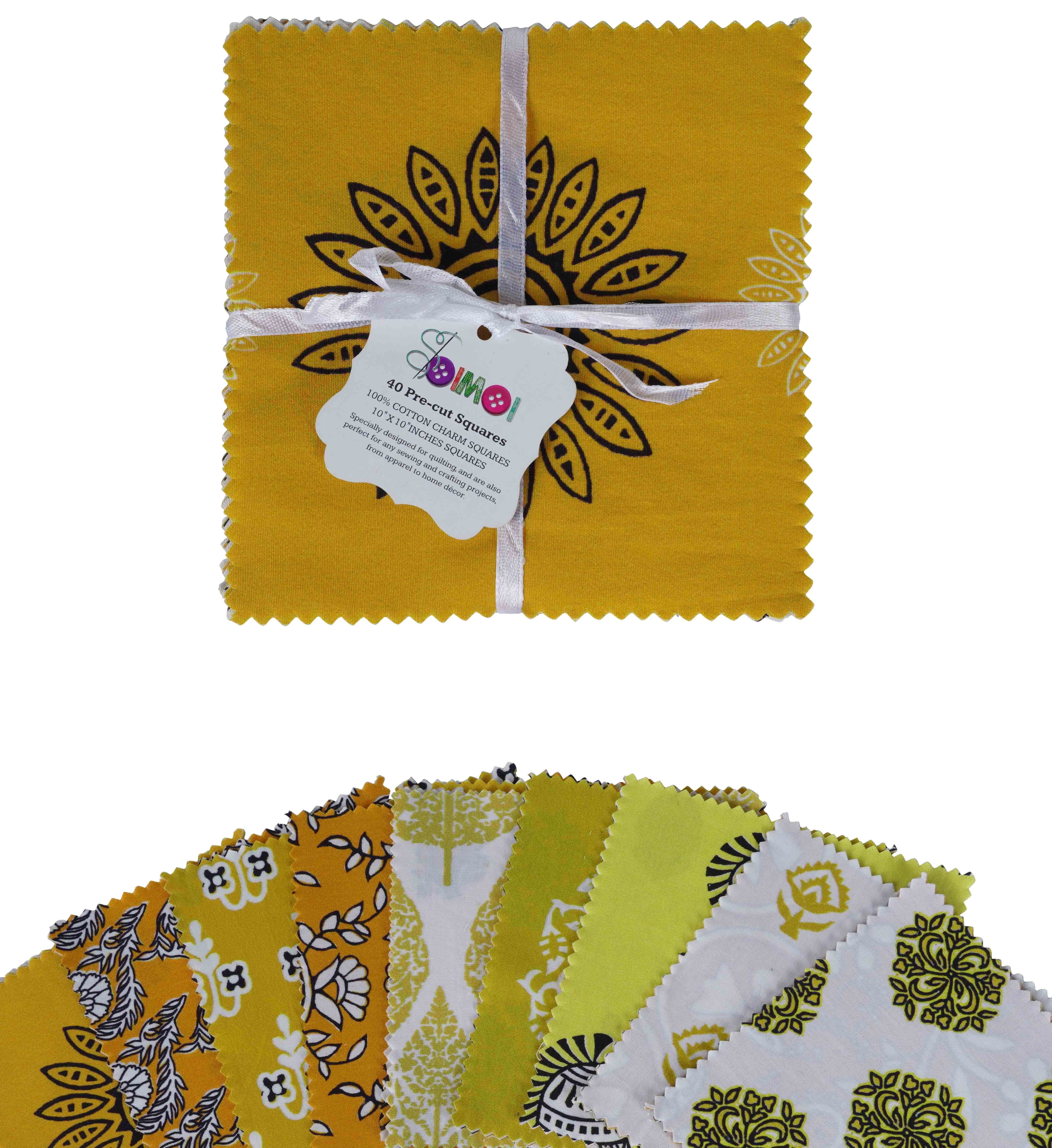 Precut 10-inch Prints Cotton Fabric Bundle Quilting Squares Charm Pack DIY Patchwork Sewing Craft