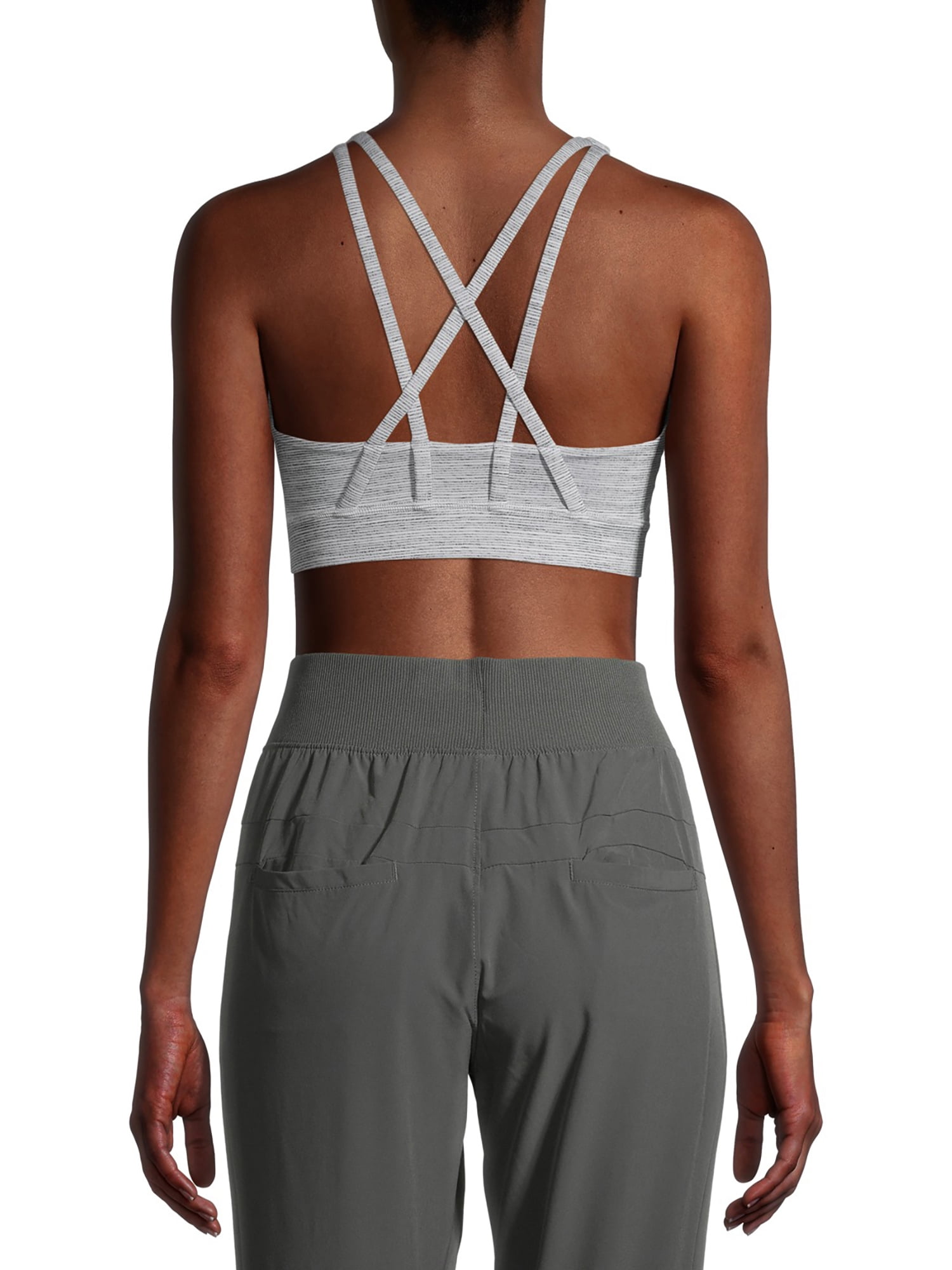 Avia Sports Bra for Women, Strappy Style, Medium Support, S-3XL, 2-Pack