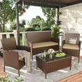 thumbnail image 4 of Elposun 4 Steel Sectional Outdoor Conversation Sets with Chair and Loveseat, Brown/Beige, 4 of 8