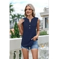 thumbnail image 4 of Chiffon Shirts for Women Navy Blue L, 4 of 8