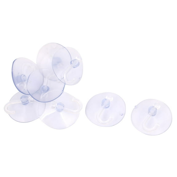 Uxcell 50mm Dia Home Bathroom Wall Window Plastic Suction Cup Hook Clear Blue 8Pcs