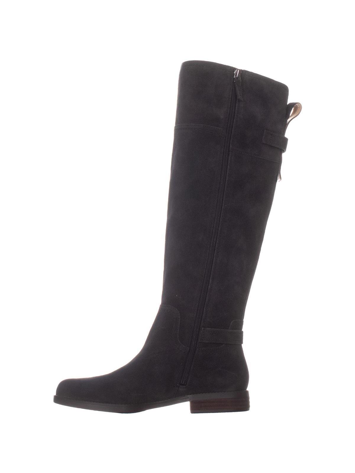 Womens Franco Sarto Capitol Knee High Riding Boots Coal Suede Walmart