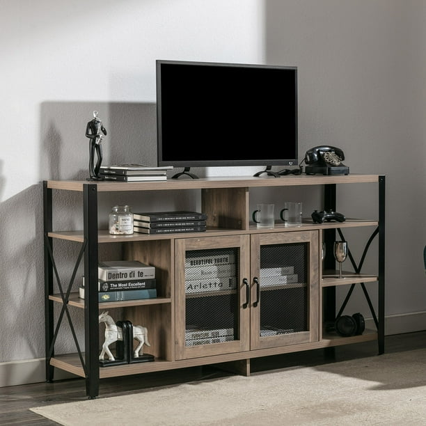CAIDI 33" Tall Entertainment Center TV Stand for TVs up to 70'', Tall
