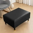 thumbnail image 2 of LKJYER Ottoman Covers Slipcover Rectangle Waterproof Faux Leather Footstool Cover Stretch Footrest Protectors with Elastic Bottom Folding Storage Stool Furniture Protector, 2 of 7