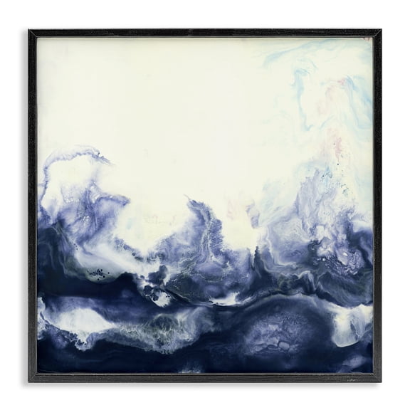 Stupell Industries Transitional Oceanic Fluid Swirl Black Framed Giclee Art, 12 x 12, by Laura Van Horne