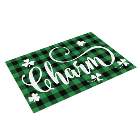 

St Patricks Day Decorations Outdoor St. Patricks s Day Placemat Irish Plaid English Decorative Table Runner Insulated Tablecloth Dinning Table Clothes Set for 4 Chairs