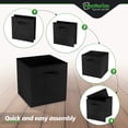 thumbnail image 6 of NEATERIZE 13x13 Large Storage Cubes (Set of 8). Fabric Storage Bins with Dual Handles | Cube Storage Bins for Home & Office | Foldable Cube Baskets for Shelf | Closet Organizers & Storage Box (Black), 6 of 7