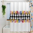 thumbnail image 3 of Colorful Flowers Shower Curtain Set, Waterproof Shower Curtains for Bathroom, Spring Floral Elegant Pastoral Watercolor Washable Fabric Bath Curtain for Bathtub Decoration with Hooks 66x72 Inches, 3 of 9