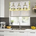 thumbnail image 5 of Lemon Gnomes Valances for Windows, Decorative Rod Pocket Window Valance Curtains, Summer Botanical Fruit Wooden Grain Plaid Short Curtain Drapes for Kitchen/Living Room, 2 Panels, 42" W x 18" L, 5 of 8