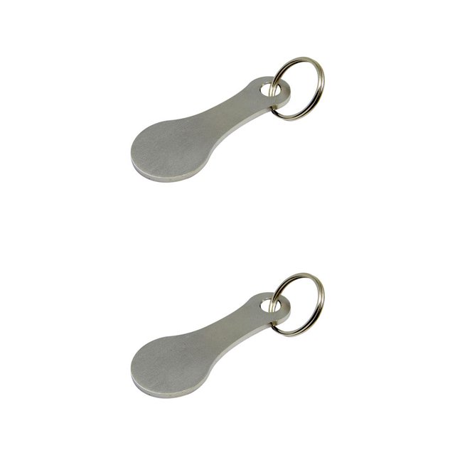 relayinert 2 Pieces Metal Shopping Trolley Removable Key Portable Reusable Replacement Smooth Men Women Cart Token Accessories 2Pcs 2Set