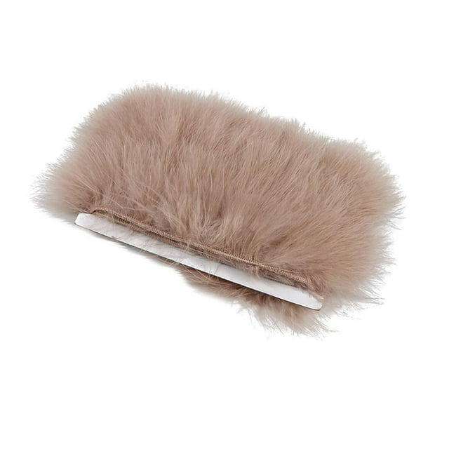 1 Meter Turkey Marabou Hackle Feather Fringe ming Ribbon for Sewing Crafts Costumes Dress Decoration - 4 -6cm Width dark brown