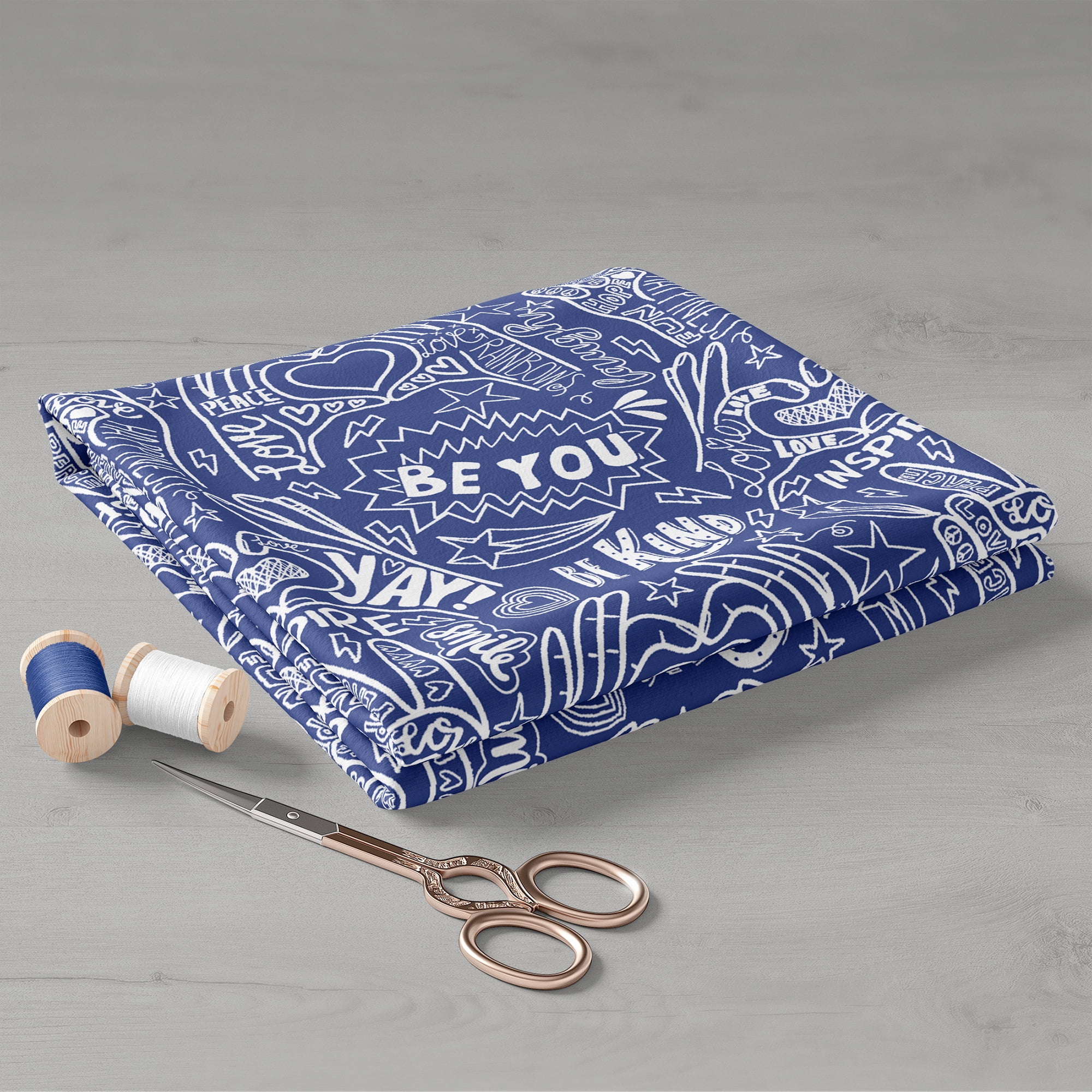 Create It 18"x21" Cotton Happy Precut Sewing & Craft Fabric, Blue 10 Pieces