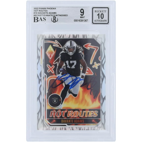 Davante Adams Las Vegas Raiders Autographed 2022 Panini Phoenix Hot Routes #HR-10 Beckett Fanatics Witnessed Authenticated 9/10 Card - Fanatics Authentic Certified