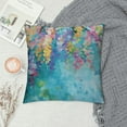 thumbnail image 2 of Nawypu  Flower Throw Pillow Cushion Cover, Abstract Ivy Romantic and Landscape Spring Floral Art Nature Theme, Decorative Square Accent Pillow Case,Turquoise Purple, 2 of 5