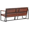 thumbnail image 3 of vidaXL 3-Seater Sofa Brown Real Goat Leather, 3 of 5