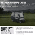 thumbnail image 4 of Golf Cart Enclosure 4 Passenger, 420D Polyester Cover with Clear Windows - Club Car/EZGO - Sunproof, Waterproof, Dustproof Golf Cart Cover, 4 of 7