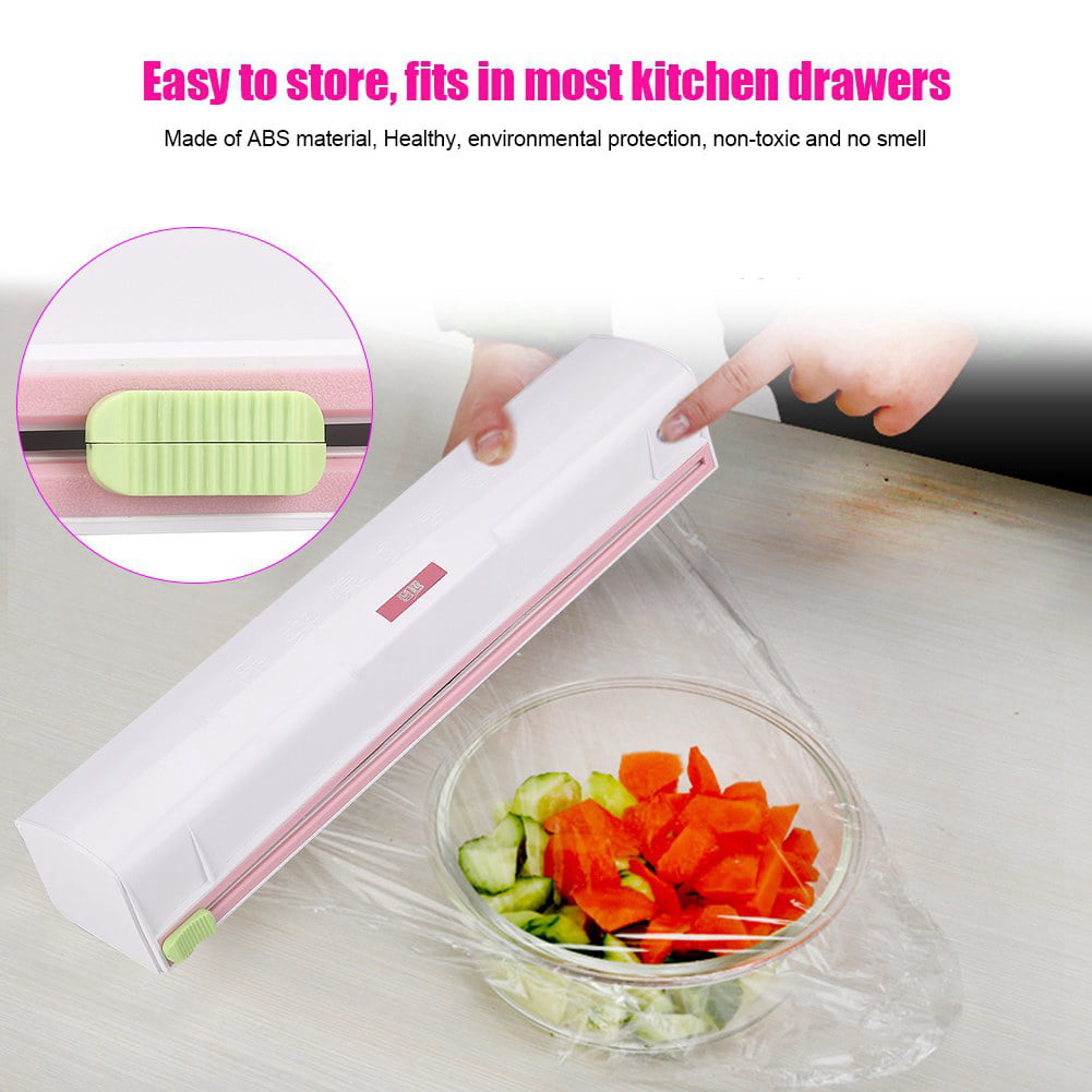 Kitchen Cling-Film Cutter Food Wrap Dispenser Storage Holder Box Tool 