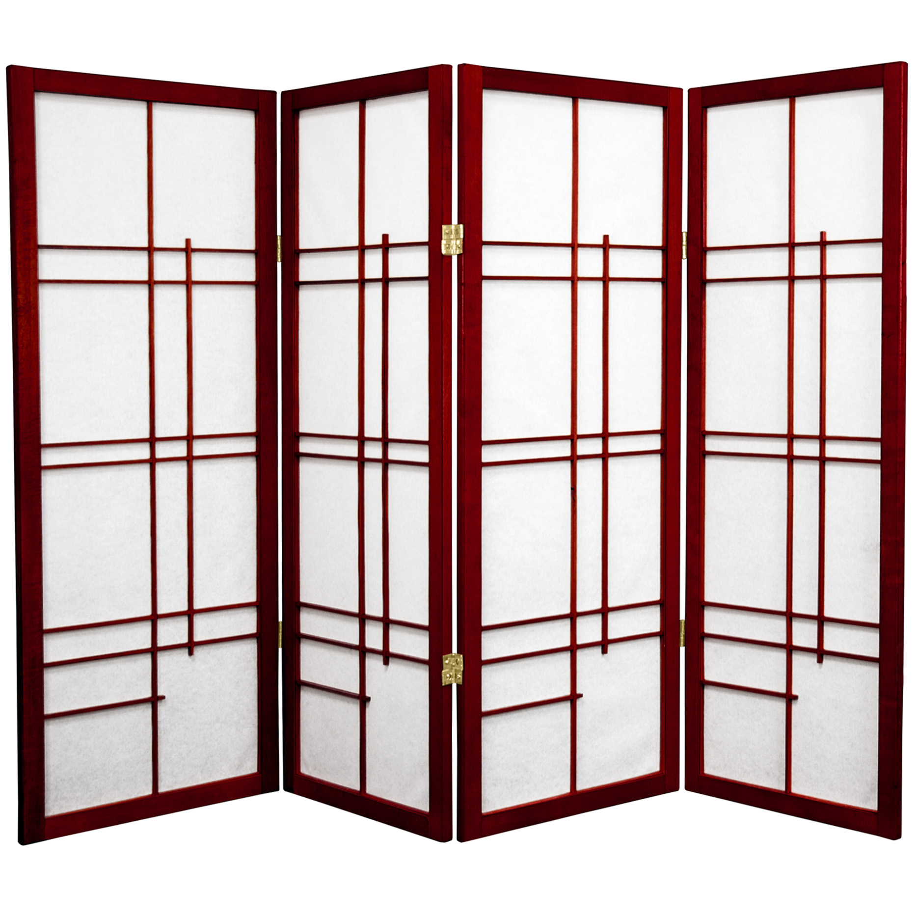 Paravento Giapponese Shoji Oriental Furniture – 4 Pannelli, Legno Naturale, 120 Cm, Divisorio Portatile