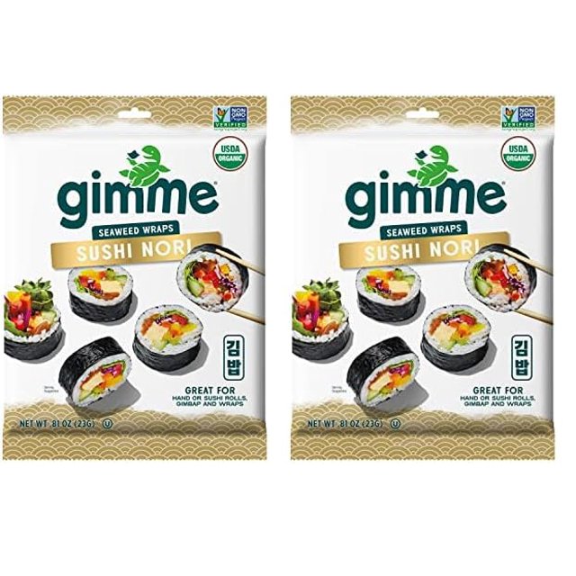 Seaweed Sushi Nori Premium Organic Roasted Seaweed Sheets, Keto, Vegan, Gluten-Free, Restaurant-style Sushi Nori Sheets 0.81 Ounce (Pack of 1)