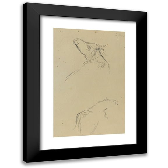 Paul Gauguin 11x14 Black Modern Framed Museum Art Print Titled - Two Cow's Heads (Verso) (1884-1888)