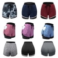 thumbnail image 1 of Women's 2 in 1 Running Athletic Workout Yoga Shorts Sport Shorts with Pockets and Drawstring, 1 of 9