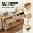 thumbnail image 6 of KFFKFF Rattan Accent Table, Includes 3 Drawers for Storage, Features a Rattan Sliding Door, Ideal for Living Spaces, Studies, Hallways, or as a TV Stand, Crafted with a Natural Finish, 6 of 9