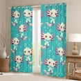 thumbnail image 2 of jejeloiu Sea Animal Axolotl Blackout Curtains Set of 2 (52x84 Each),Pink Cyan Window Curtains For Girls Kids, 2 of 6