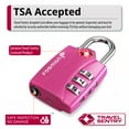 thumbnail image 2 of TSA Approved Luggage Locks, Fosmon 2 Pack 3 Digit Combination for Travel Bag, Suit Case, Lockers, Gym, Bike Locks - Pink, 2 of 7