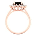 thumbnail image 4 of 2.72 ct Oval Cut Natural Onyx with Simulated Diamond Halo Accents 18K Rose Gold Womens Engagement Ring, 4 of 5