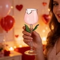 thumbnail image 7 of 2Pack Rose Glasses Goblet Rose Shaped Glass Juice Glass For Valentine'S Day Wedding Birthday Housewarming Celebrations Glass Bottle 11.0"X9.1", 7 of 7