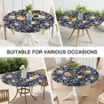 thumbnail image 7 of Pioneer Flower Floral Print Pattern Round Fitted Tablecloth with Elastic Edge,Dining Table Cover Waterproof,Outdoor Round Tablecloth for Camping,Dining,Indoor and Outdoor, 7 of 7