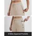 thumbnail image 5 of BALEAF Womens Yoga Capri Pants with Zipper Pockets Summer Drawstring Capris Joggers Lounge Crop 19" Beige 3XL, 5 of 7