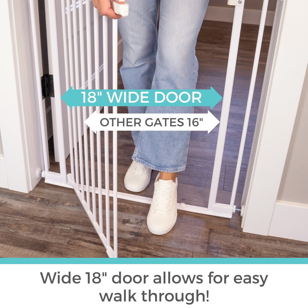 Toddleroo by North States StepSafe Auto-Close Gate for Toddlers and Babies, White